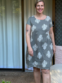 Sicily Taupe Linen Dress