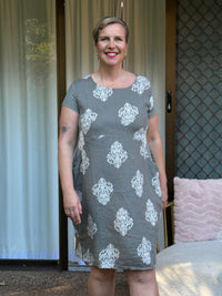 Sicily Taupe Linen Dress