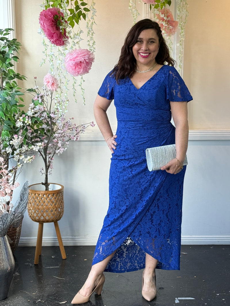 Skylar Royal Lace Evening Dress