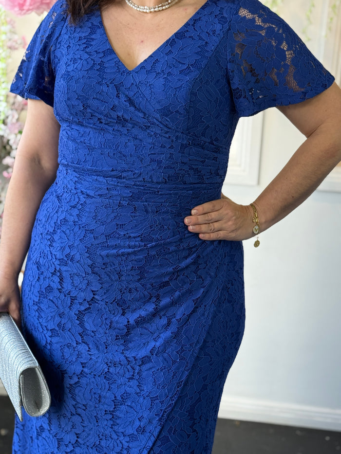Skylar Royal Lace Evening Dress