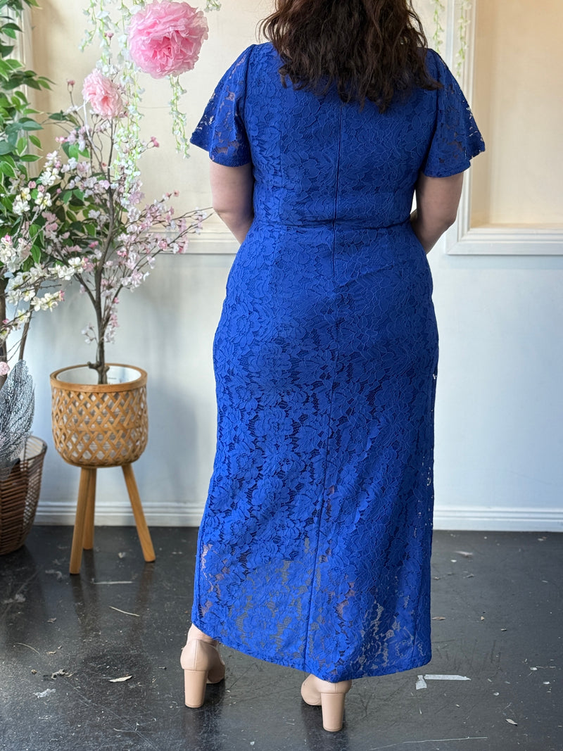 Skylar Royal Lace Evening Dress