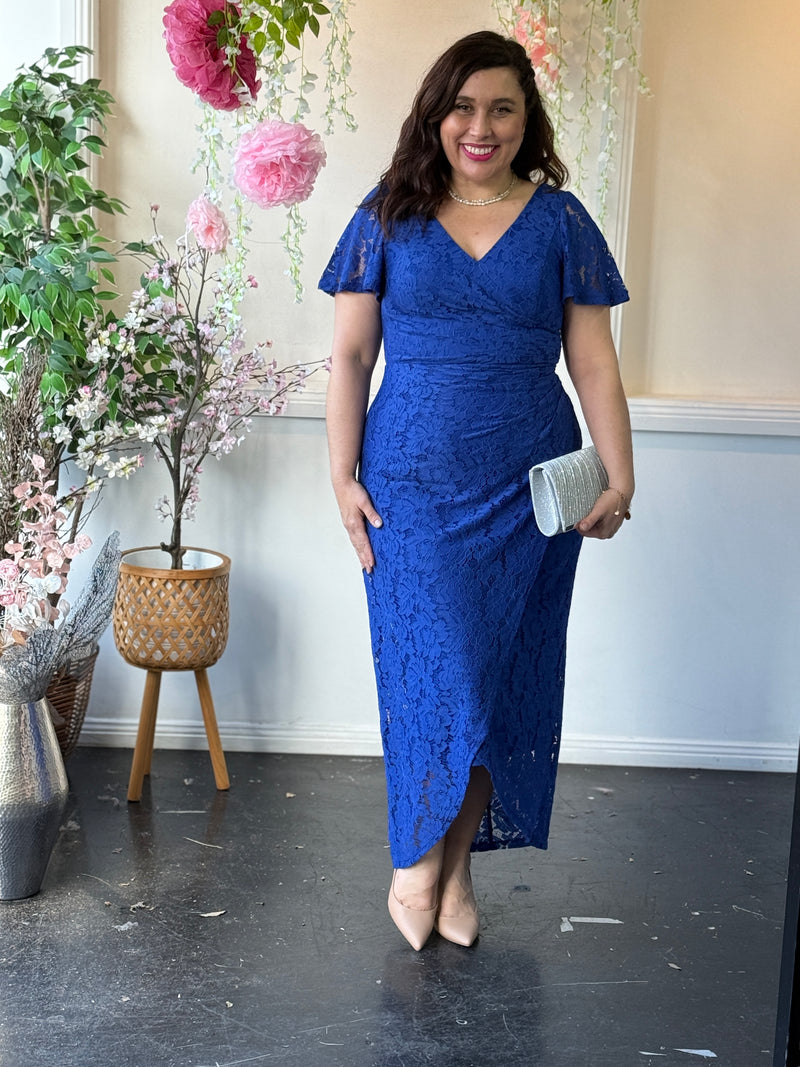 Skylar Royal Lace Evening Dress