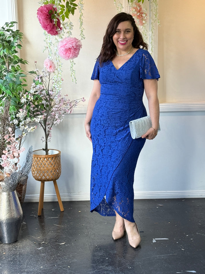 Skylar Royal Lace Evening Dress