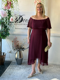 Sonya Burgundy Evening Dress