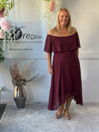 Sonya Burgundy Evening Dress