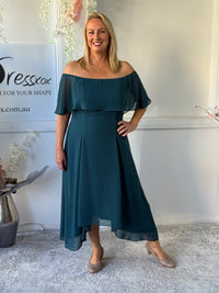 Sonya Teal Evening Dress