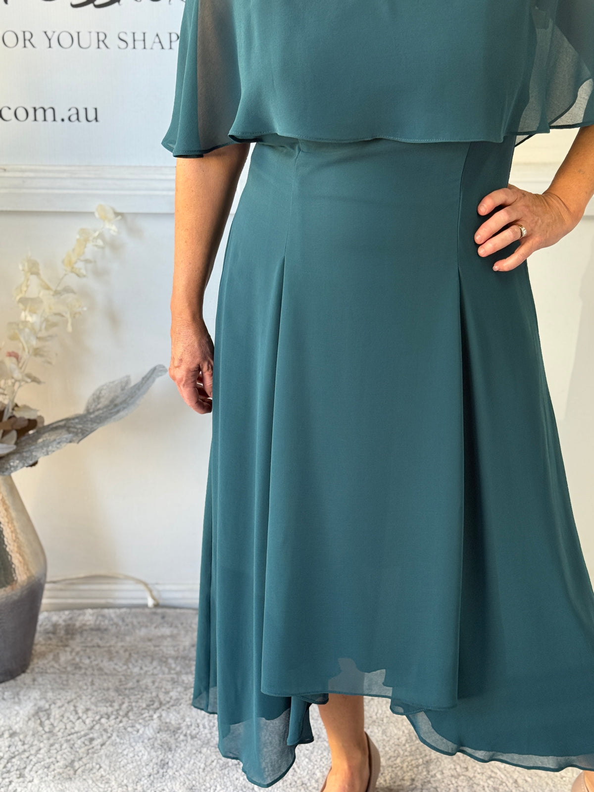 Sonya Teal Evening Dress