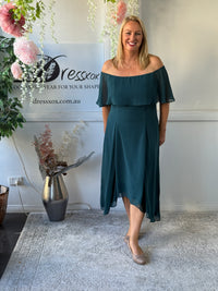 Sonya Teal Evening Dress