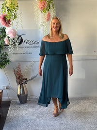 Sonya Teal Evening Dress