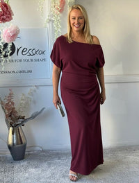 Tahlia Burgundy Evening Dress