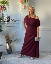 Tahlia Burgundy Evening Dress
