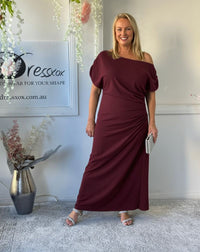 Tahlia Burgundy Evening Dress