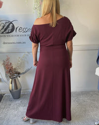 Tahlia Burgundy Evening Dress