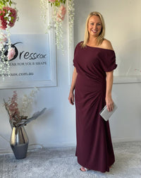 Tahlia Burgundy Evening Dress