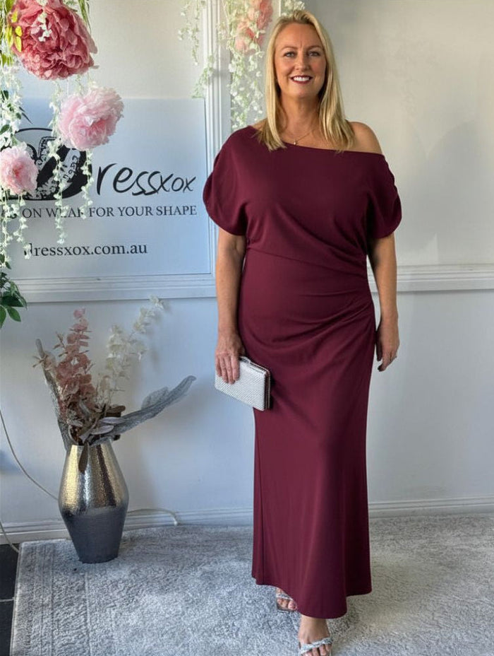 Tahlia Burgundy Evening Dress