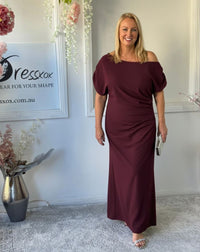 Tahlia Burgundy Evening Dress