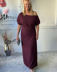 Tahlia Burgundy Evening Dress