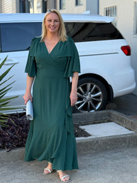 Taylor Emerald Wrap Dress