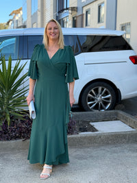 Taylor Emerald Wrap Dress
