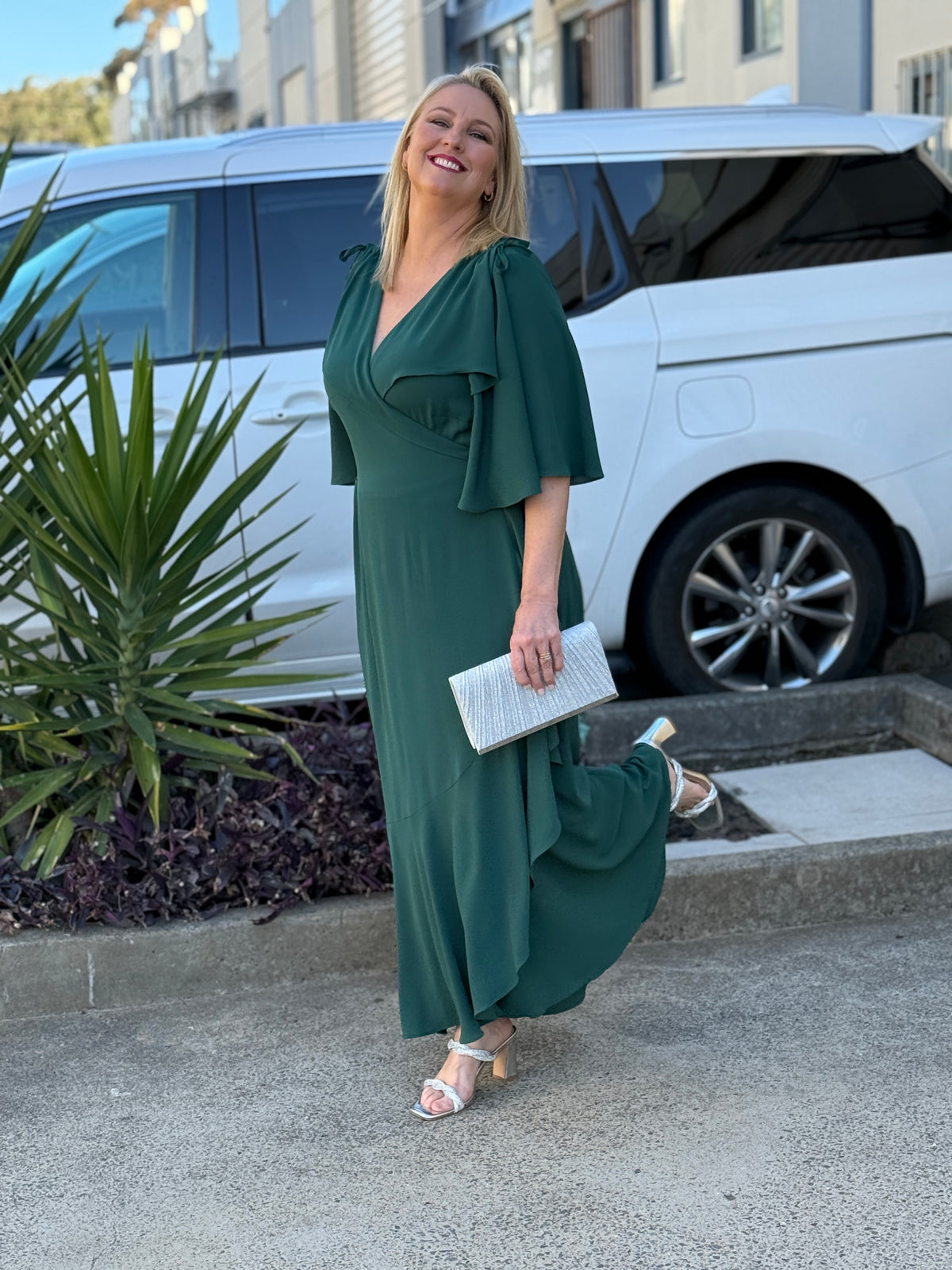 Taylor Emerald Wrap Dress
