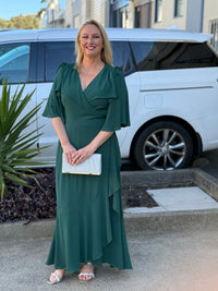 Taylor Emerald Wrap Dress