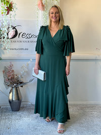 Taylor Emerald Wrap Dress