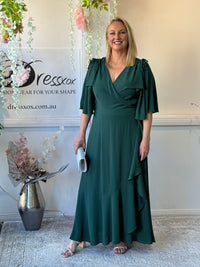 Taylor Emerald Wrap Dress