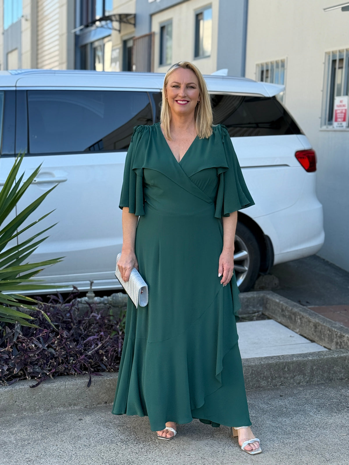 Taylor Emerald Wrap Dress