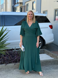 Taylor Emerald Wrap Dress