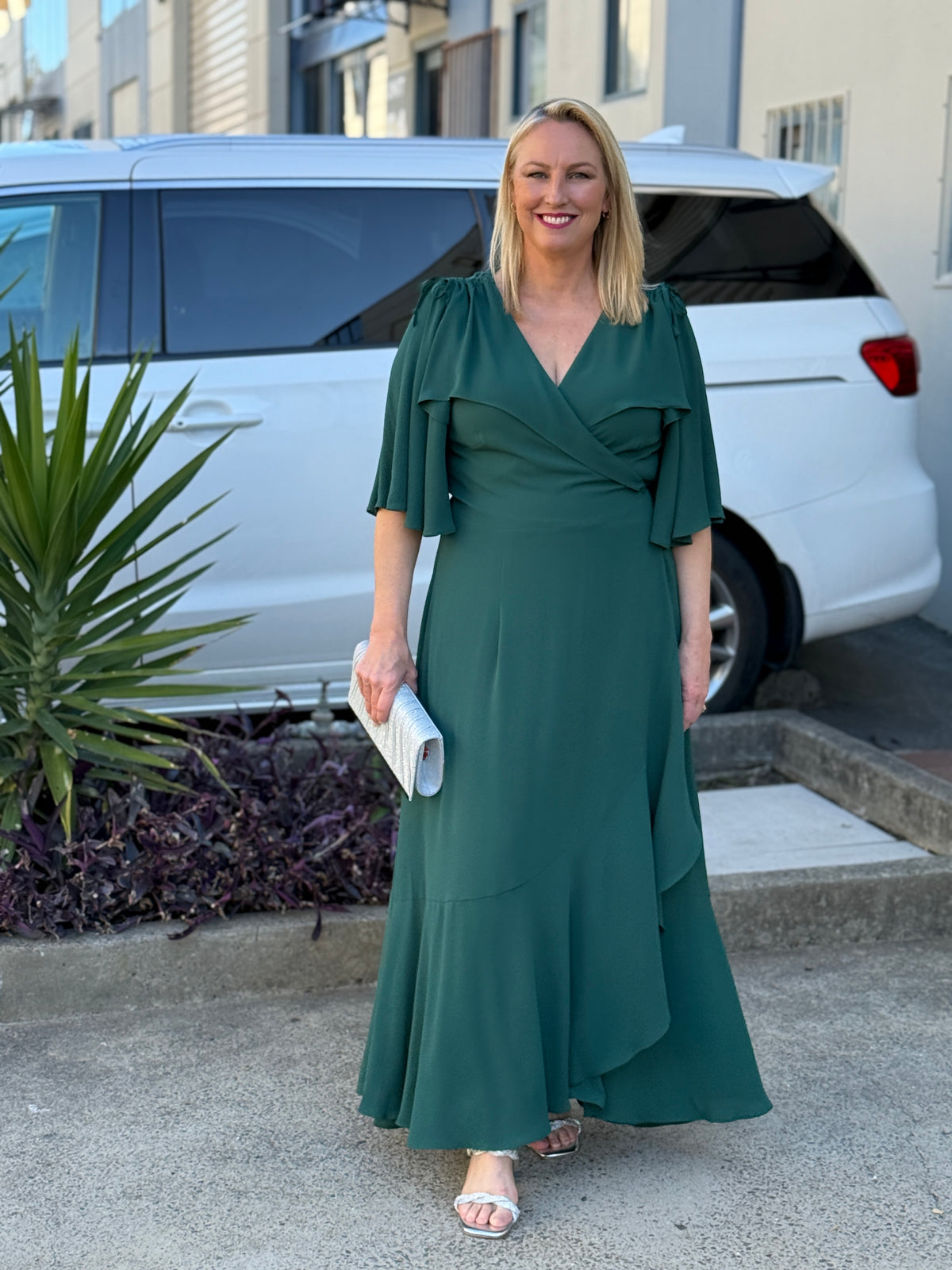 Taylor Emerald Wrap Dress