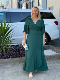 Taylor Emerald Wrap Dress