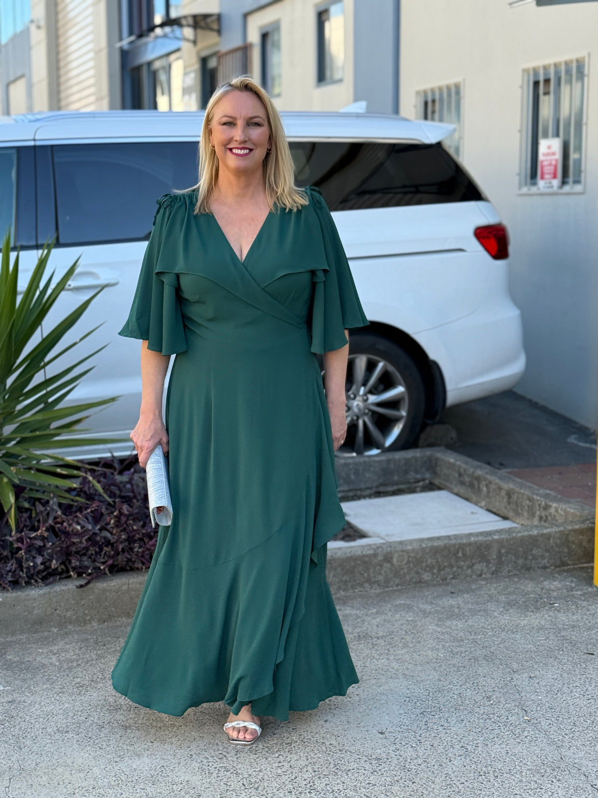 Taylor Emerald Wrap Dress