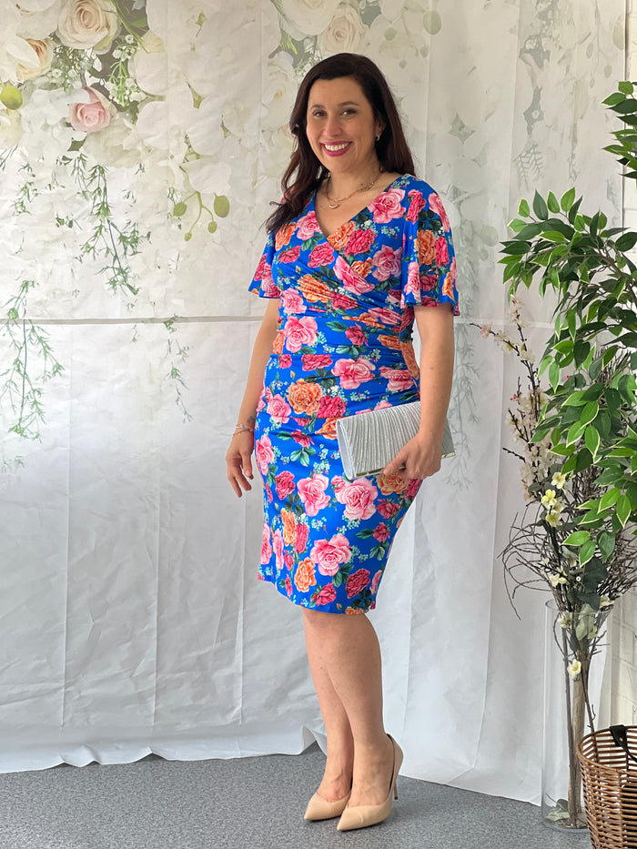 Tia Blue Floral Party Dress