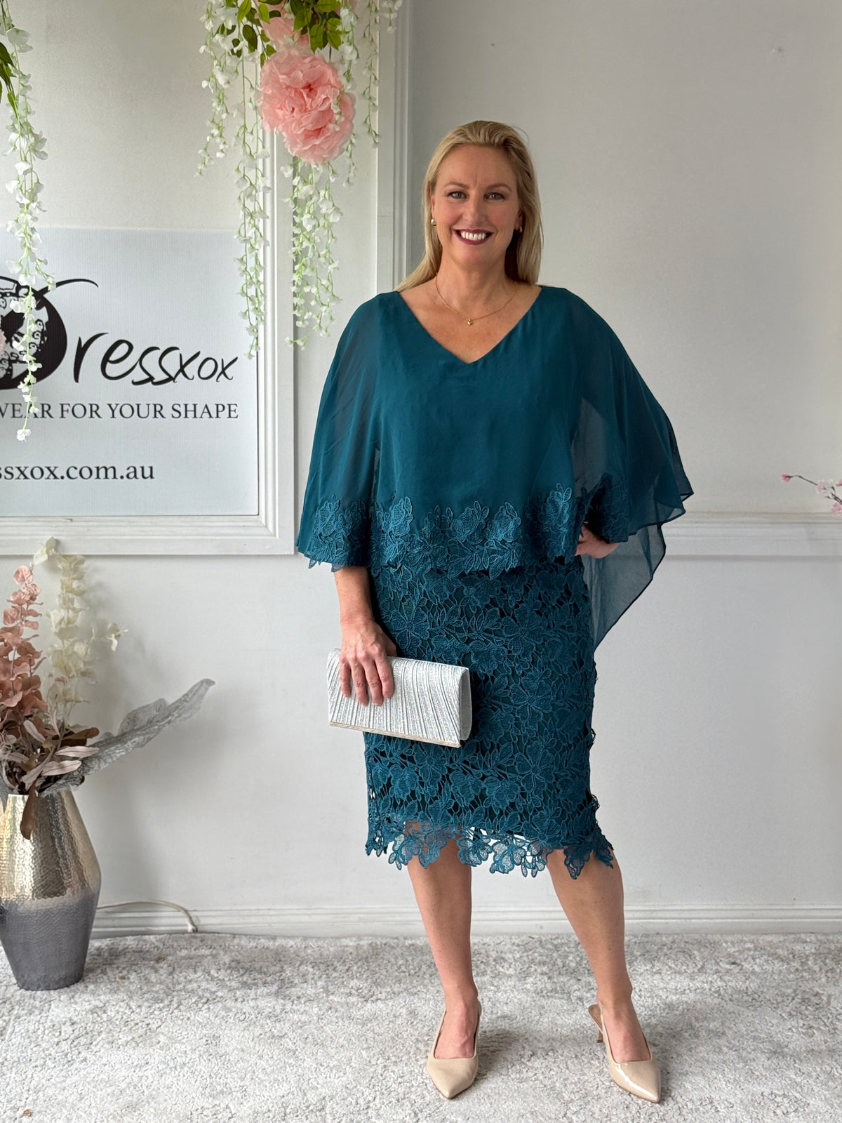 Tiama Emerald Lace Dress