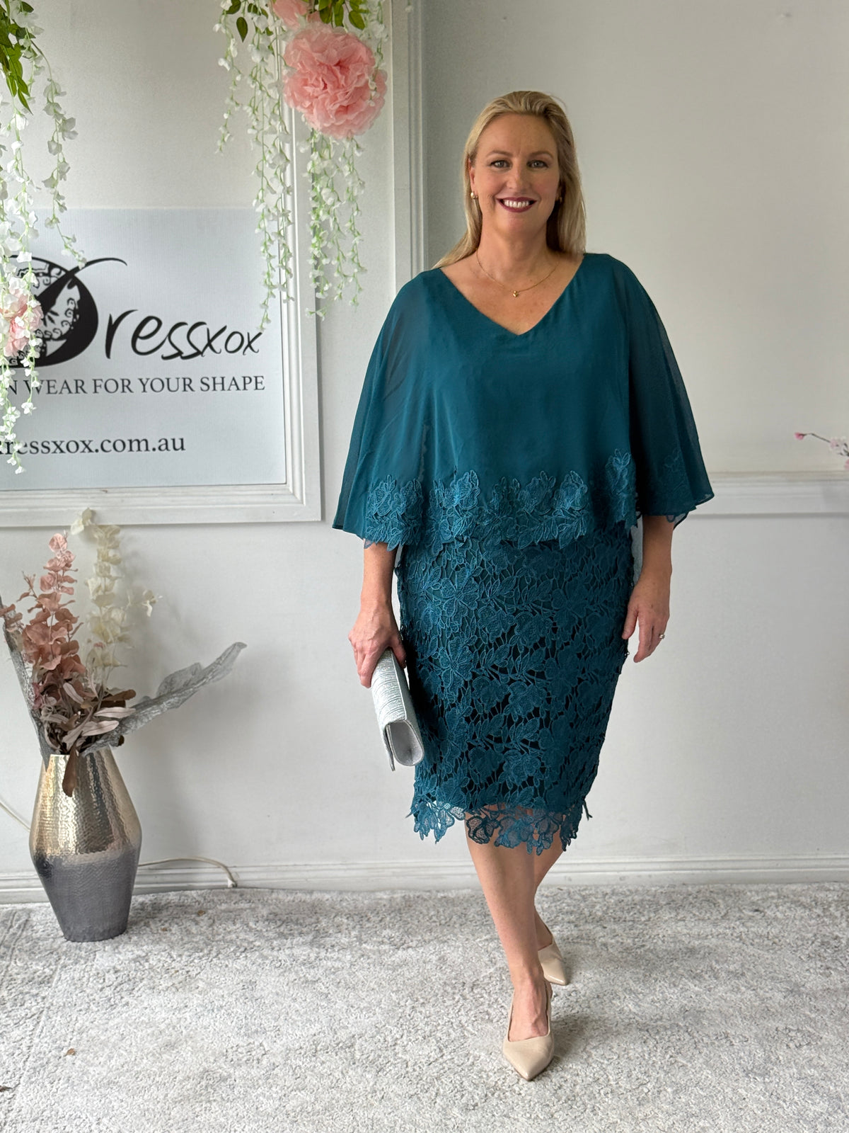 Tiama Emerald Lace Dress
