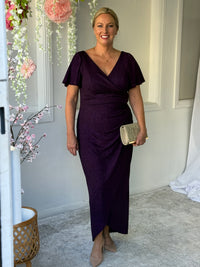 Tiffany Plum Glitter Evening Dress