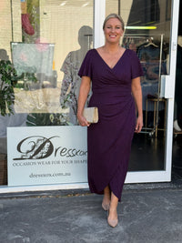 Tiffany Plum Glitter Evening Dress