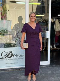 Tiffany Plum Glitter Evening Dress