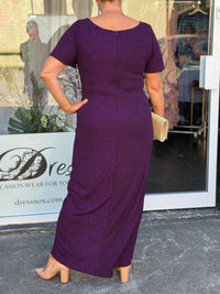 Tiffany Plum Glitter Evening Dress