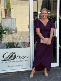 Tiffany Plum Glitter Evening Dress