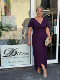 Tiffany Plum Glitter Evening Dress