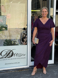 Tiffany Plum Glitter Evening Dress