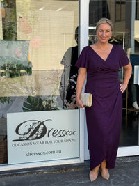 Tiffany Plum Glitter Evening Dress