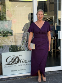Tiffany Plum Glitter Evening Dress