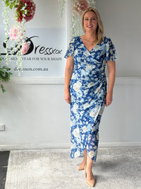 Tracey Azure Blossom Evening Dress