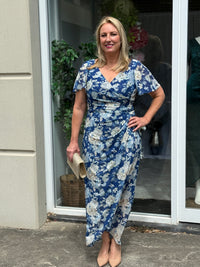 Tracey Azure Blossom Evening Dress