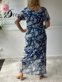 Tracey Azure Blossom Evening Dress