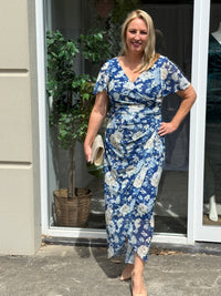 Tracey Azure Blossom Evening Dress