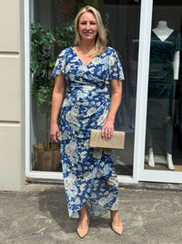 Tracey Azure Blossom Evening Dress