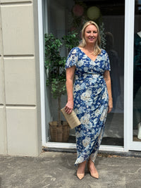 Tracey Azure Blossom Evening Dress